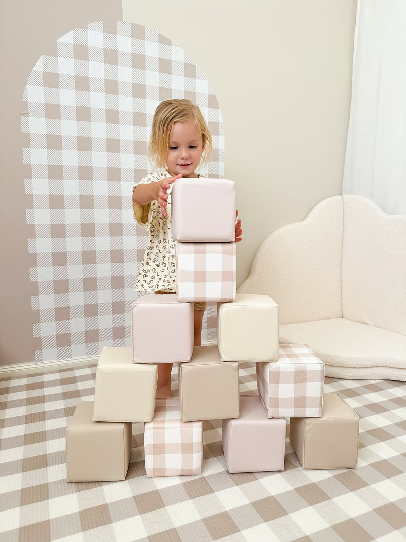Gingham Foam Blocks